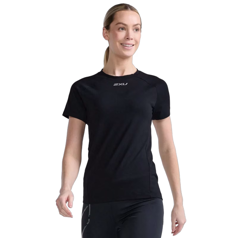 2XU Ignition Base Layer T-shirt, Black/Silver Reflective, L