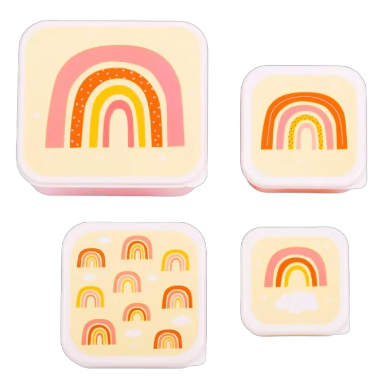 A Little Lovely Company Matlådor 4-pack Rainbows (Yellow)
