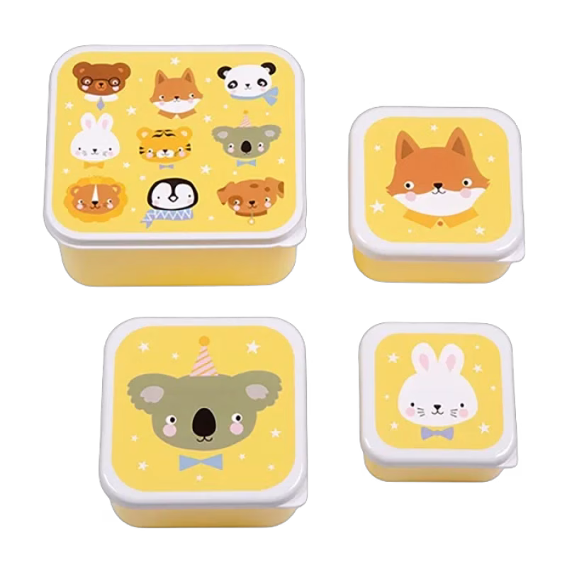 A Little Lovely Company Snackbox 4-pack Animal Friends