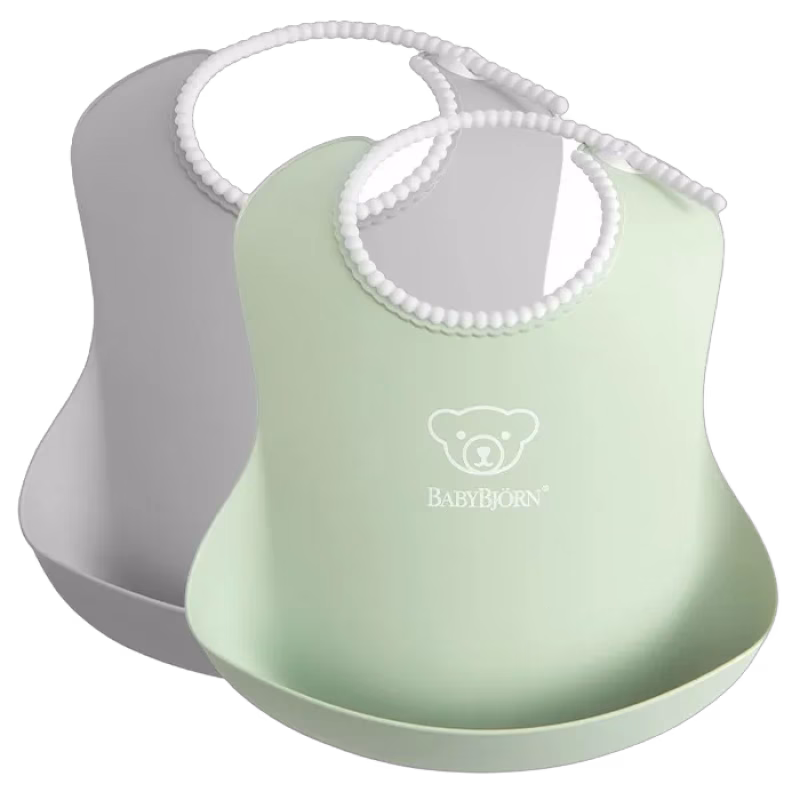BabyBjörn Haklapp 2-pack (Grå/Pudergrön)
