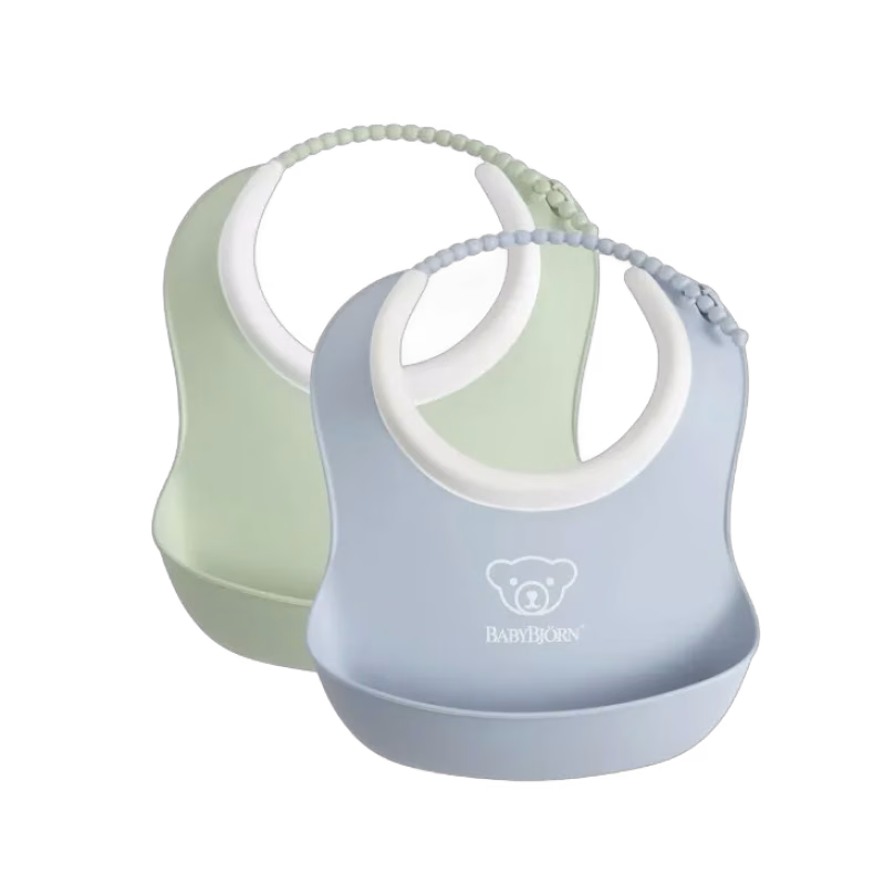 BabyBjörn Liten Haklapp 2-pack (Blekgrön/Blekblå)