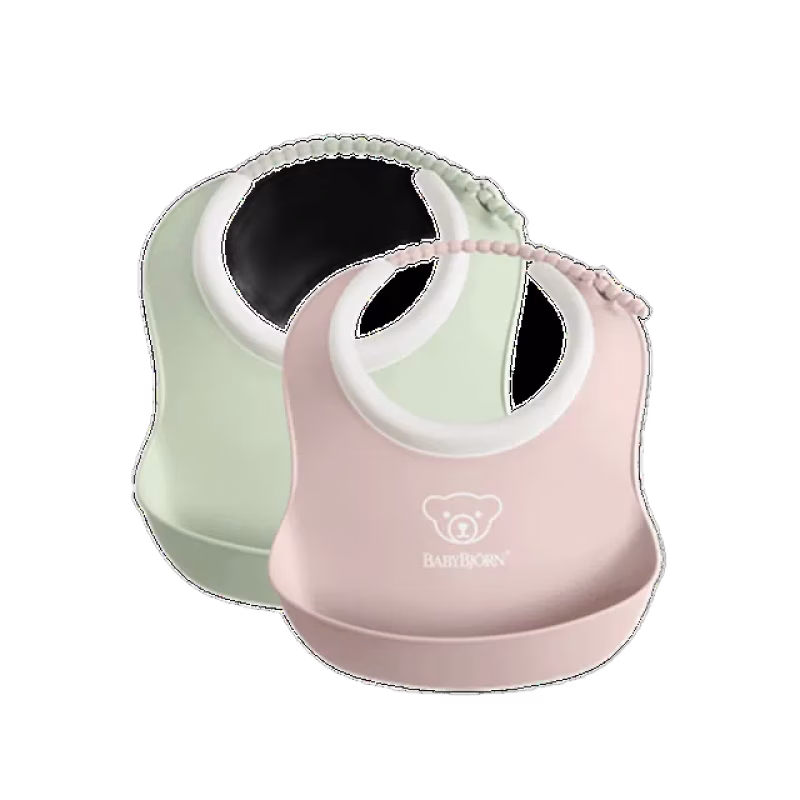 Babybjörn Liten Haklapp 2-pack Blekgrön/Blekrosa
