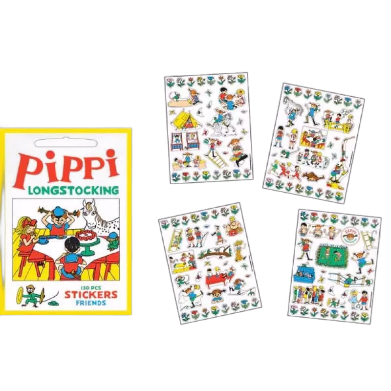 Barbo Toys Pippi Långstrump Klistermärken Vänner 130 st