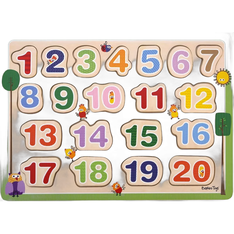 Barbo Toys Wacky Wonders Träpussel Siffror 20 Delar