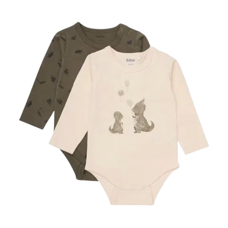 BeKids Långärmad Body 2-pack Tarmac