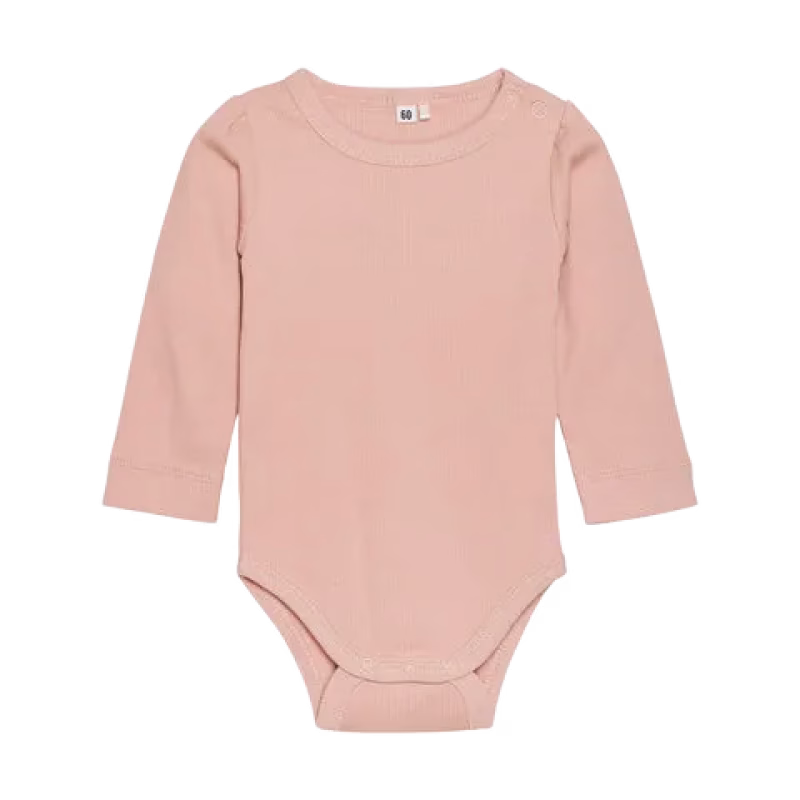 BeKids Långärmad Body Ribbad Mahogany Rose