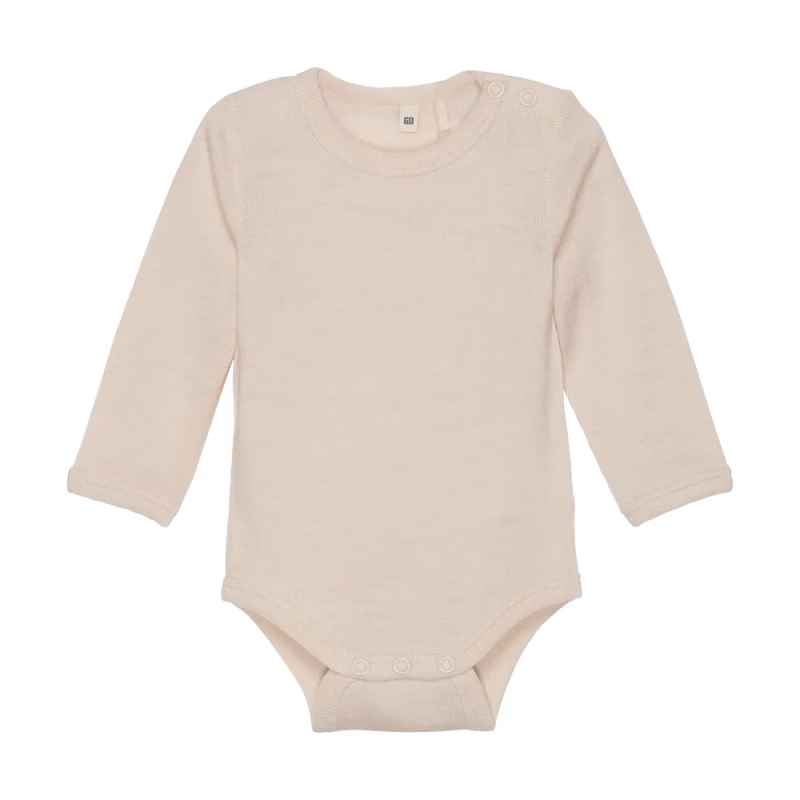 BeKids Långärmad Body Ull Sandshell Melange