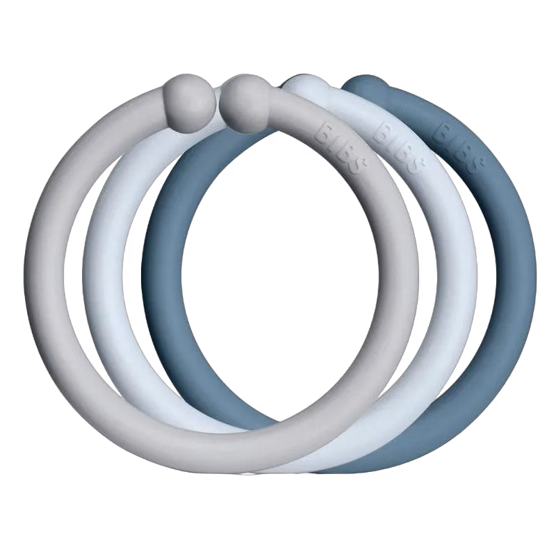 BIBS barnvagnsringar 12-pack, baby blue/cloud/petrol