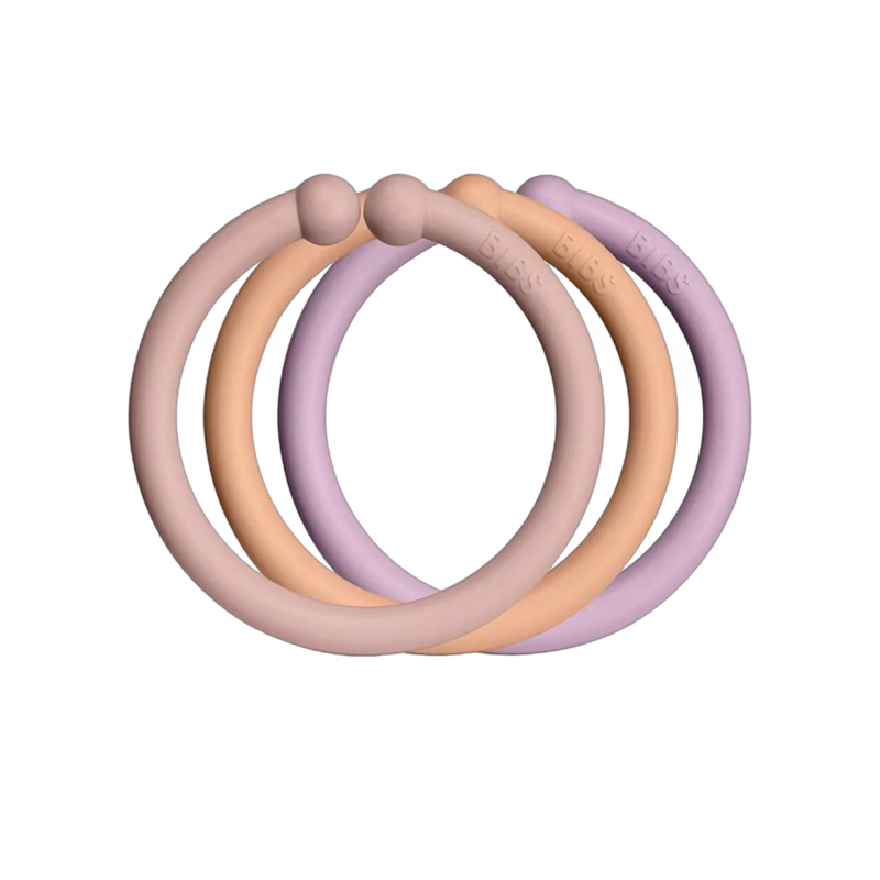 BIBS Barnvagnsringar 12-pack Blush/Peach/Dusky Lilac