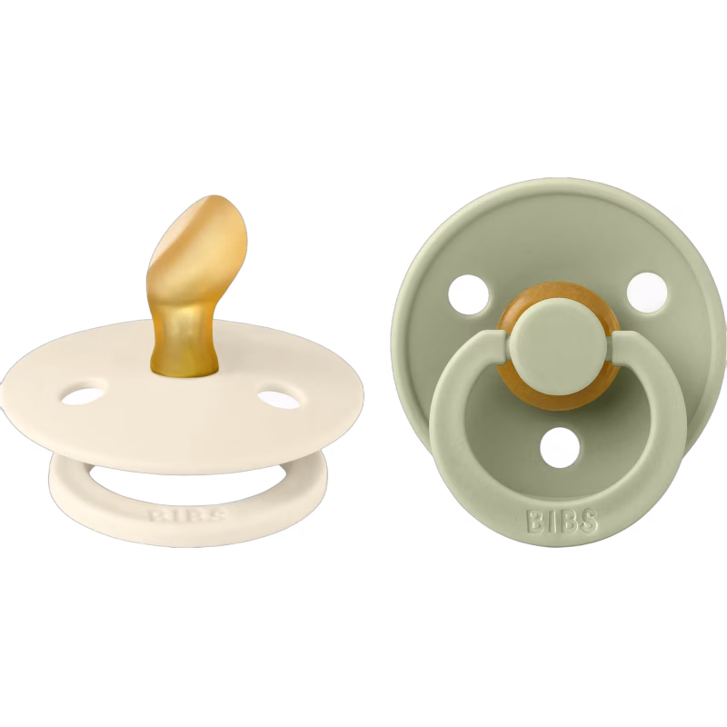 BIBS Colour Napp 2-pack Latex Stl 1 Anatomisk, Ivory/Sage