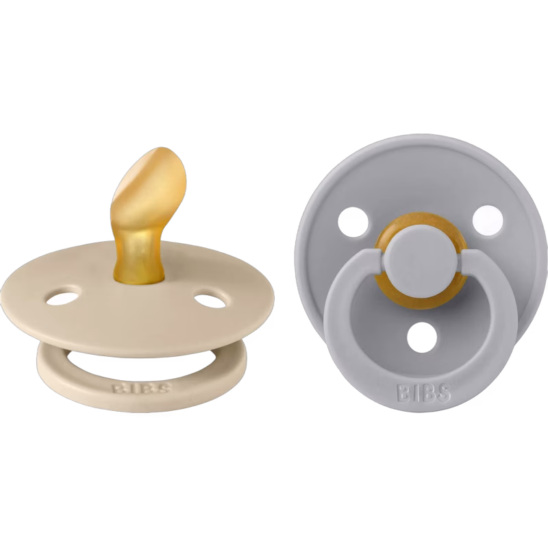 BIBS Colour Napp 2-pack Latex Stl 1 Anatomisk, Vanilla/Cloud