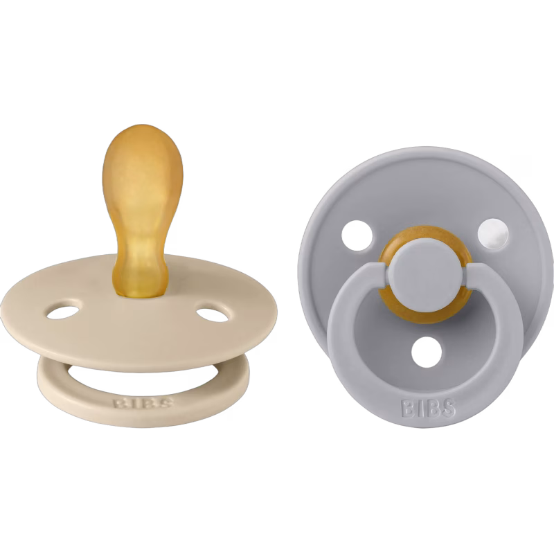 BIBS Colour Napp 2-pack Latex Stl 2 Symmetrisk, Vanilla/Cloud