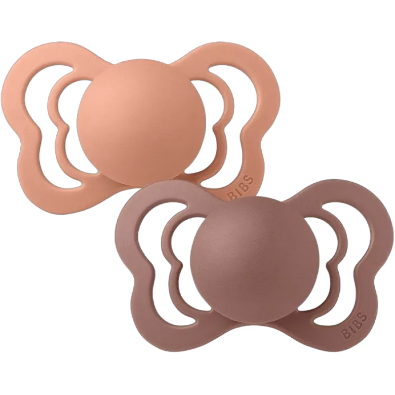 BIBS Couture Napp 2-pack Latex Stl 2 Anatomisk, Peach/Woodchuck