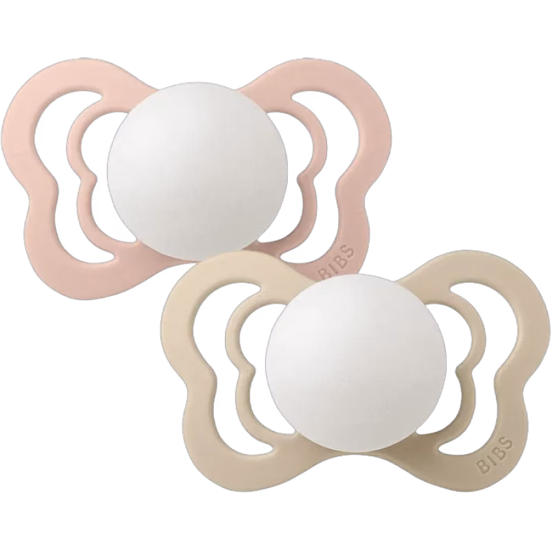 BIBS Couture Napp 2-pack Silikon Stl 1 Anatomisk, Blush Glow/Vanilla Glow