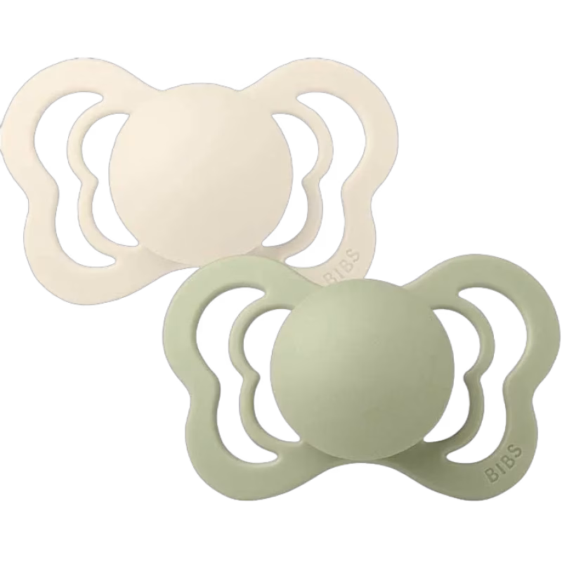 BIBS Couture Napp 2-pack Silikon Stl 2 Anatomisk, Ivory/Sage