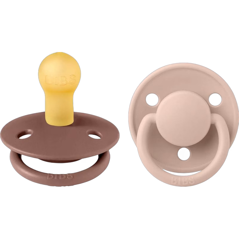 BIBS De Lux Napp 2-pack Latex Stl 1 Rund, Woodchuck/Blush