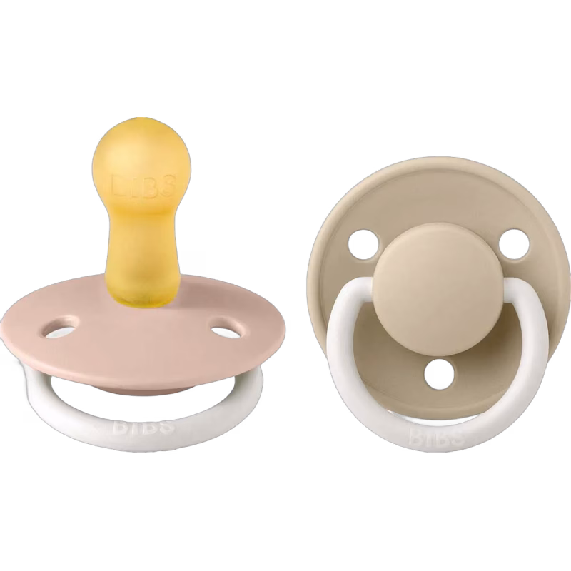 BIBS De Lux Napp 2-pack Latex Stl 2 Rund, Blush Glow/Vanilla Glow
