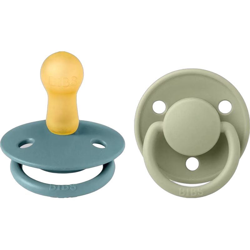 BIBS De Lux Napp 2-pack Latex Stl 2 Rund, Island Sea/Sage