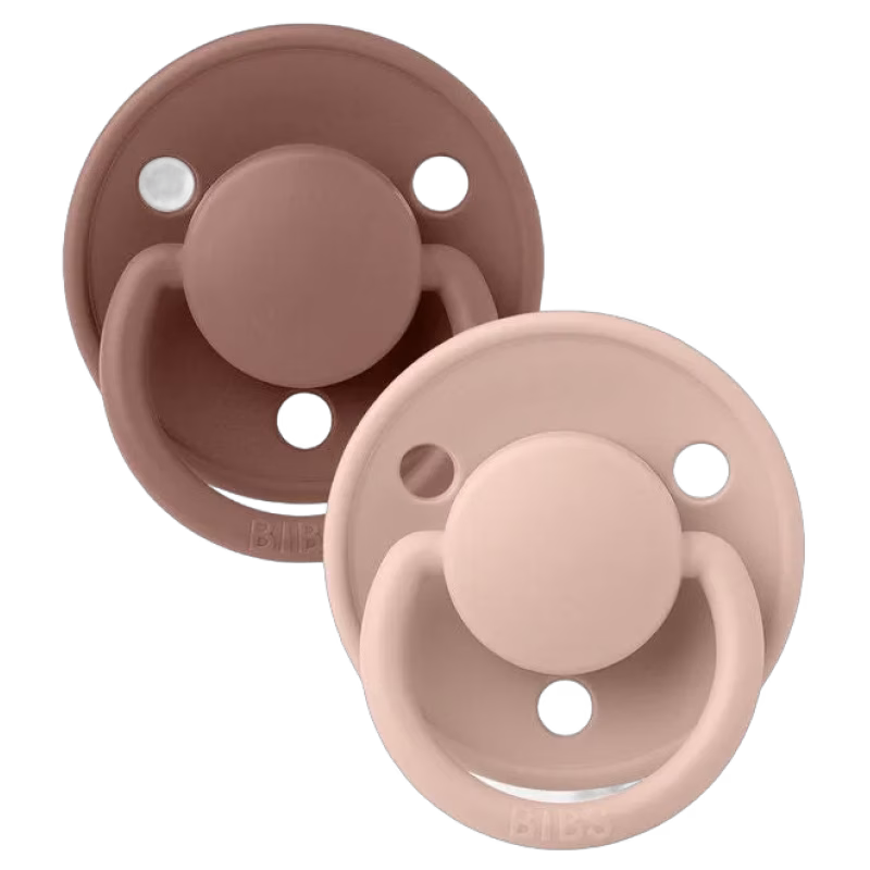 BIBS De Lux Napp 2-pack Silikon One Size Rund, Woodchuck/Blush