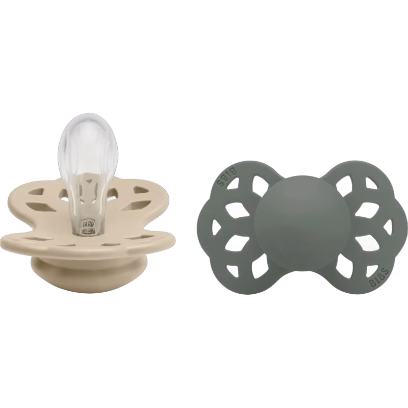 BIBS Infinity Nappar 2-Pack Silikon Stl 1 Symmetrisk, Vanilla/Pine