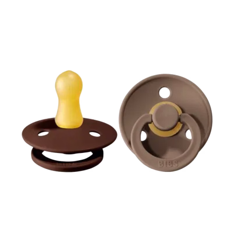 BIBS Napp Colour 2-pack Latex Rund Mocha/Dark Oak