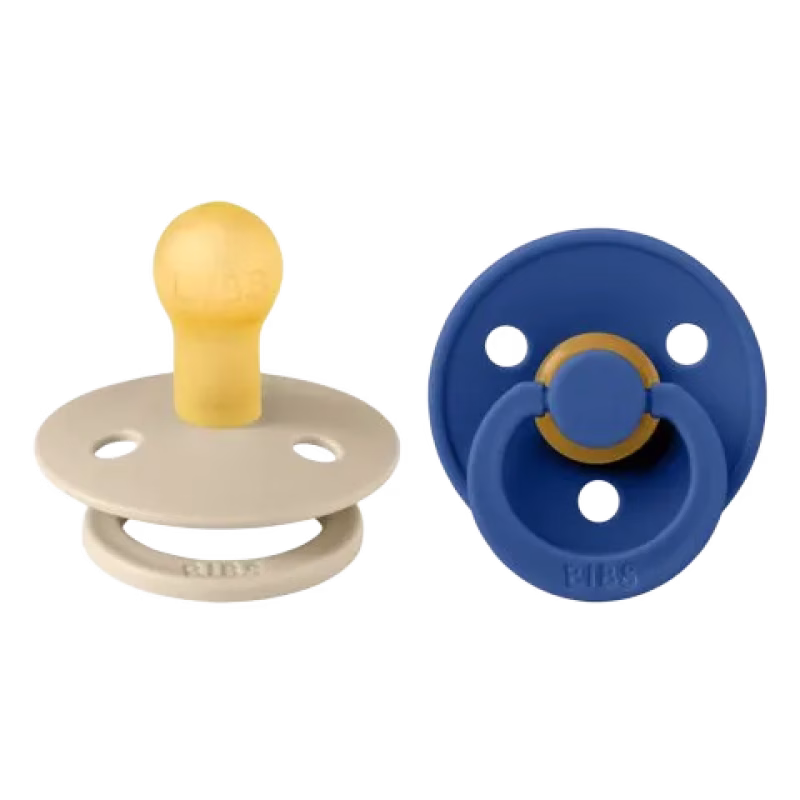 BIBS Napp Colour 2-pack Latex Rund Vanilla/Cornflower
