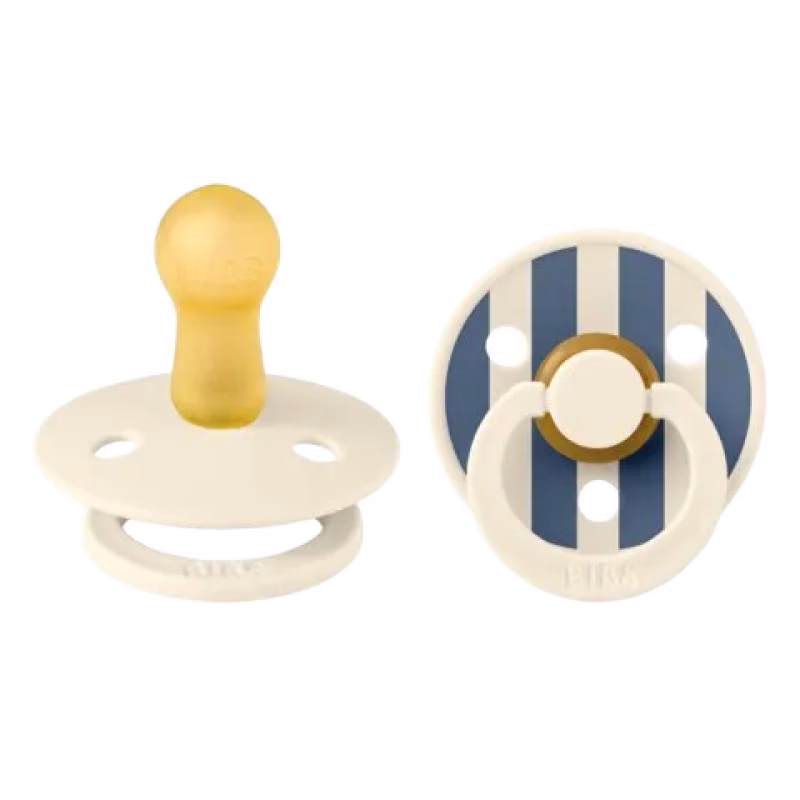BIBS Napp Colour 2-pack Pin Latex Ivory Steel Blue