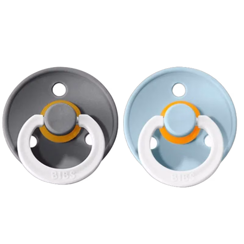 BIBS napp Colour Night 2-pack 6-18 mån, iron/baby blue night