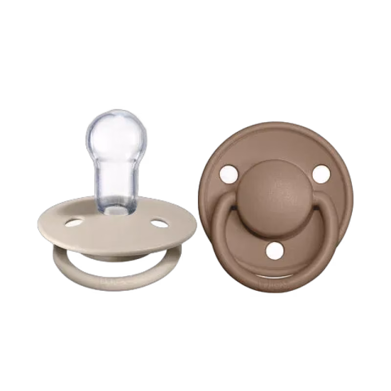 BIBS Napp De Lux 2-Pack silikon Vanilla/Dark Oak