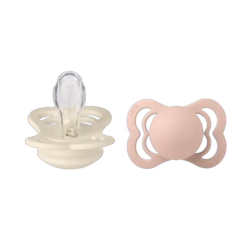 BIBS napp Supreme silikon 2-pack 0-6 mån ivory/blush