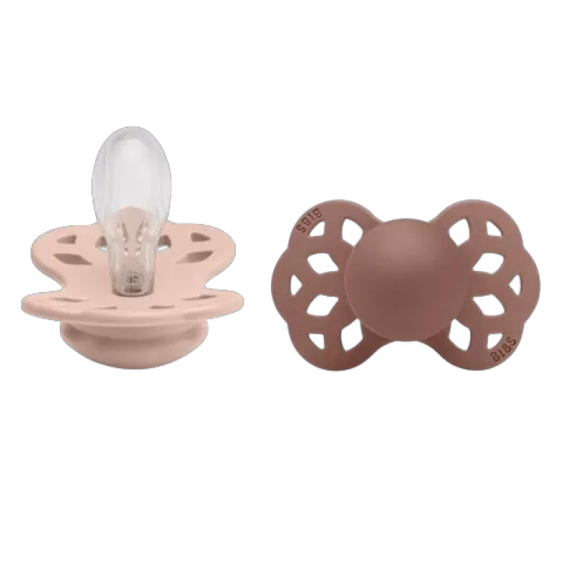 BIBS Nappar Infinity 2-pack Silikon symmetrisk Blush/Woodchuck
