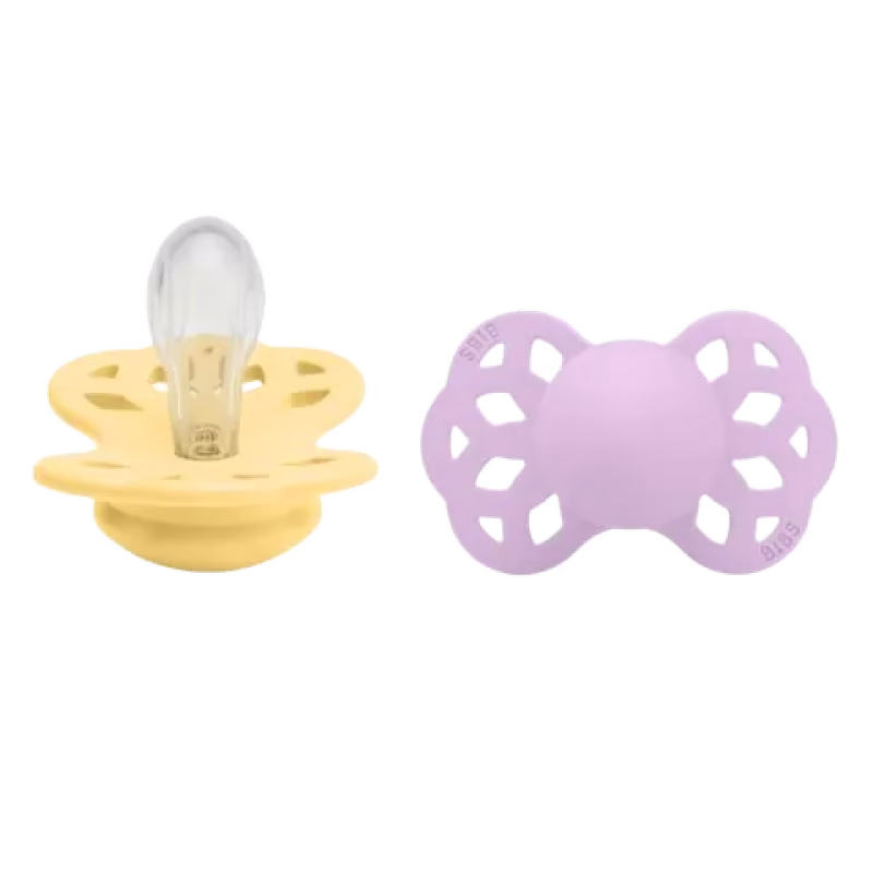 BIBS Nappar Infinity 2-pack Silikon symmetrisk Butter/Violet Sky