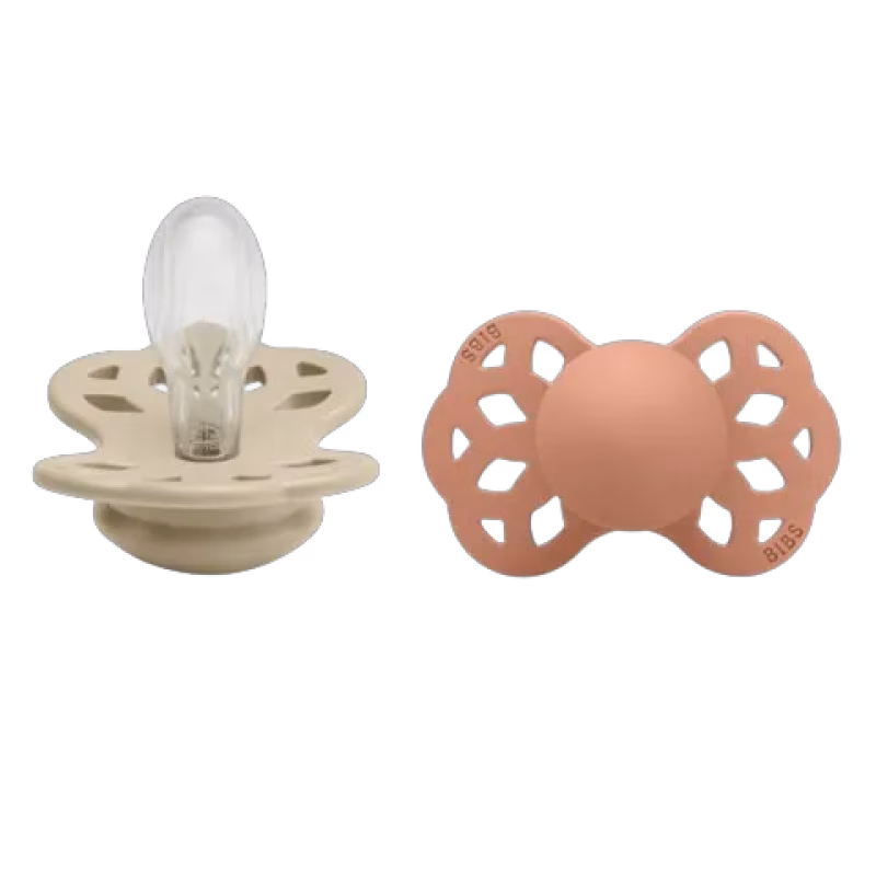 BIBS Nappar Infinity 2-pack Silikon symmetrisk Vanilla/Peach