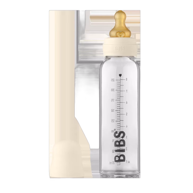 BIBS Nappflaska Baby Glas Latex 225ml Ivory