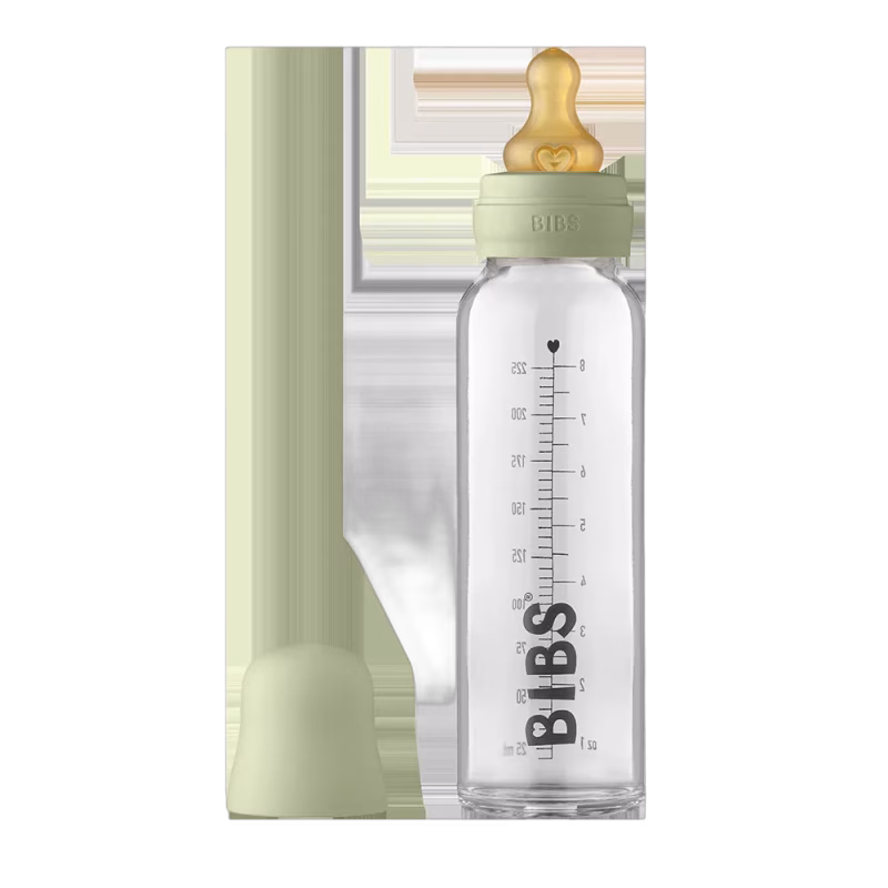 BIBS Nappflaska Baby Glas Latex 225ml Sage
