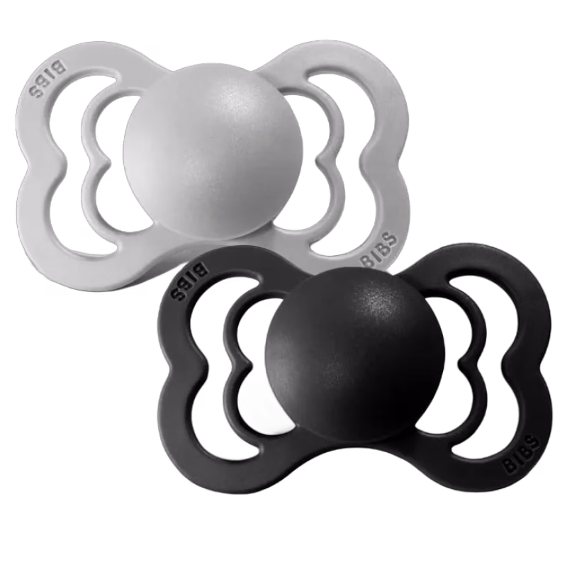 BIBS Supreme Latex Napp 2-pack 0-6 m (Cloud & Black)