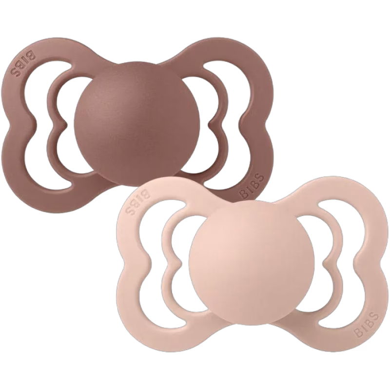 BIBS Supreme Napp 2-pack Latex Stl 2 Symmetrisk, Woodchuck/Blush