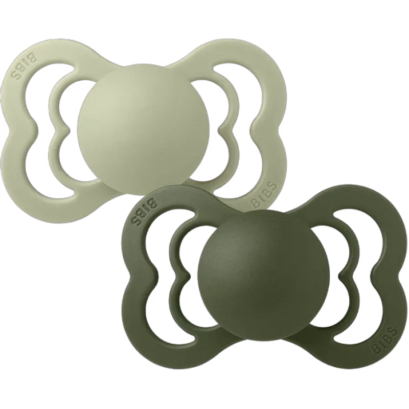 BIBS Supreme Napp 2-pack Silikon Stl 1 Symmetrisk, Sage/Hunter Green