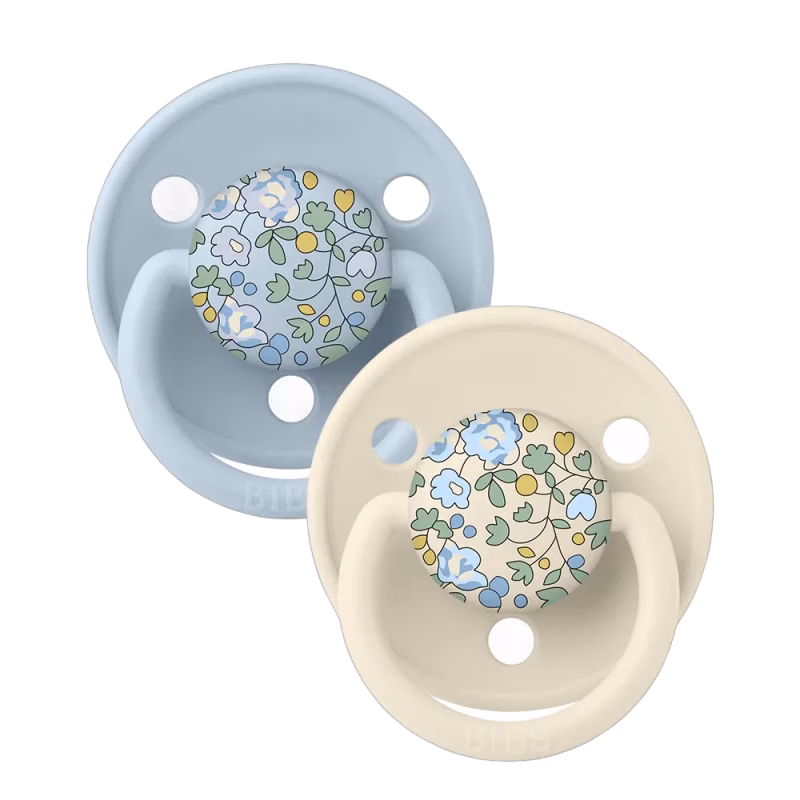 BIBS X LIBERTY De Lux 2-pack Silikon Eloise Baby Blue Mix
