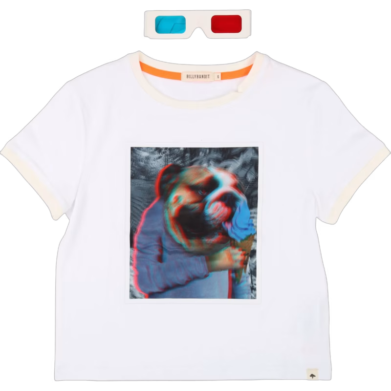 Billybandit T-Shirt &  Solglasögon, White 4år
