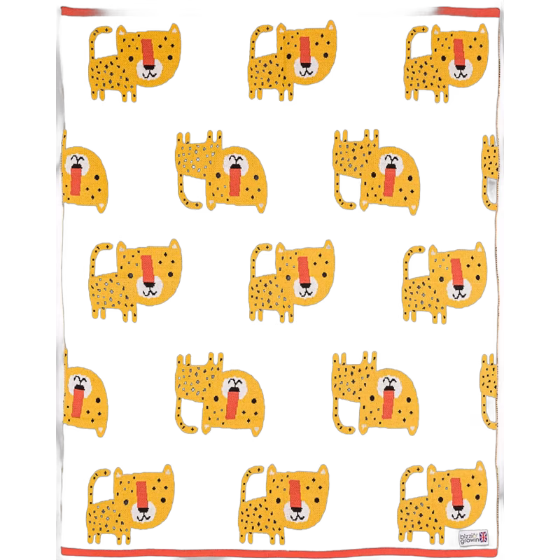 Bizzi Growin Stickad Filt Aio Baby, Leopard