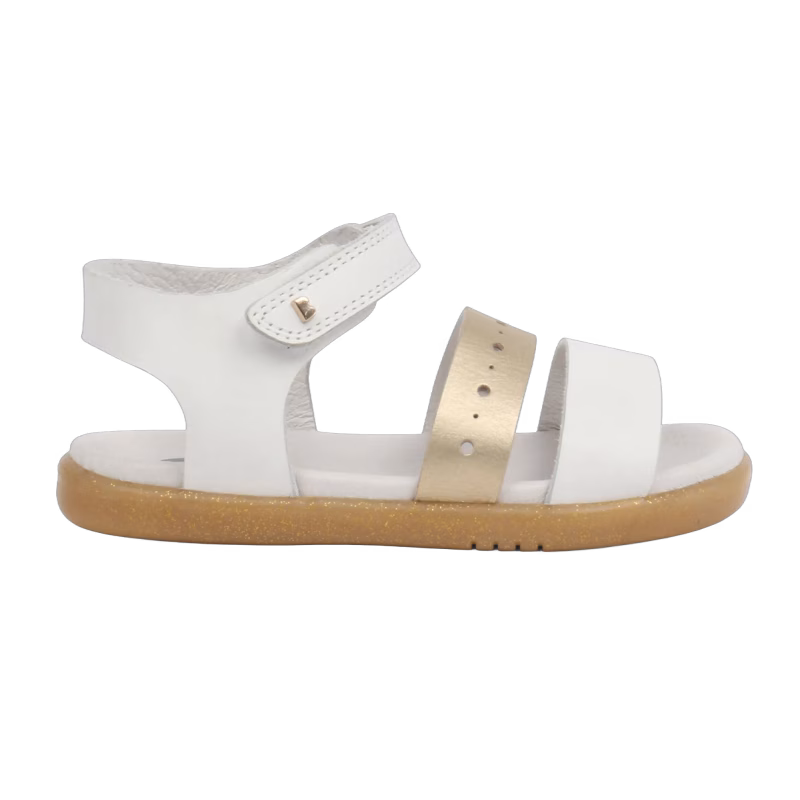 Bobux I-walk Trinity Sandal, Gold/White 22