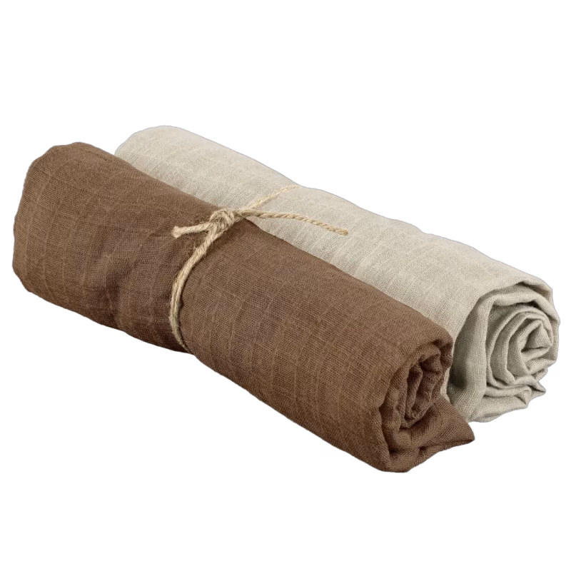 Borganäs Muslinfilt 70x70 2-pack, Taupe