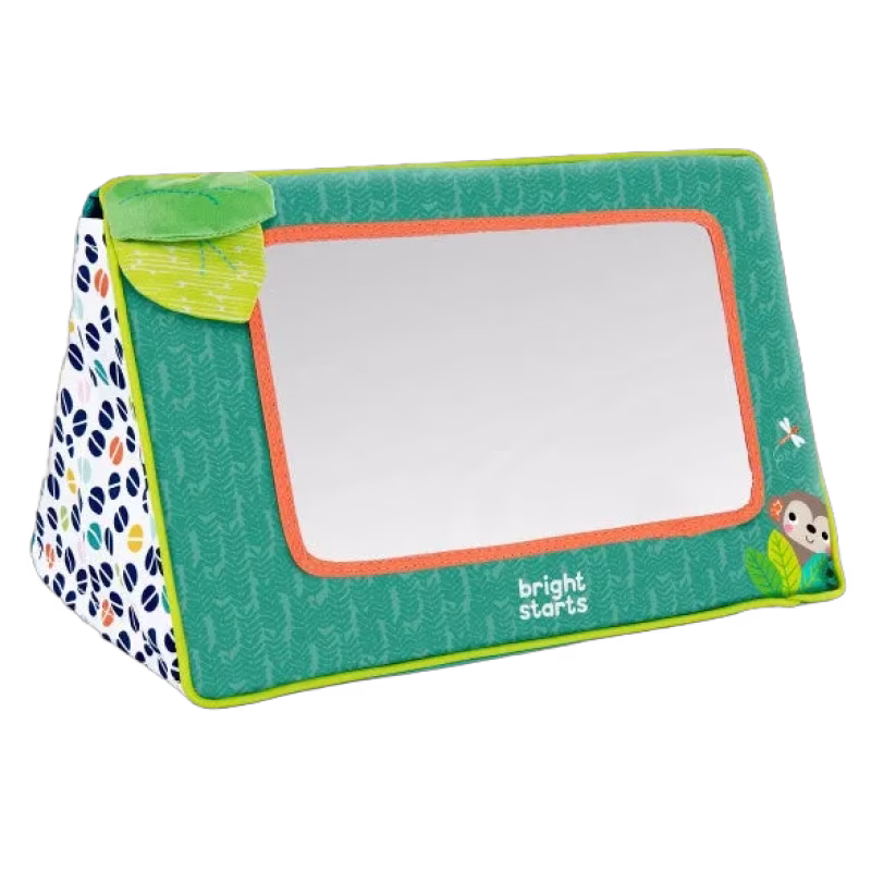 BrightStarts Safari Mirror Aktivitetsleksak, Grön/Mönstrad