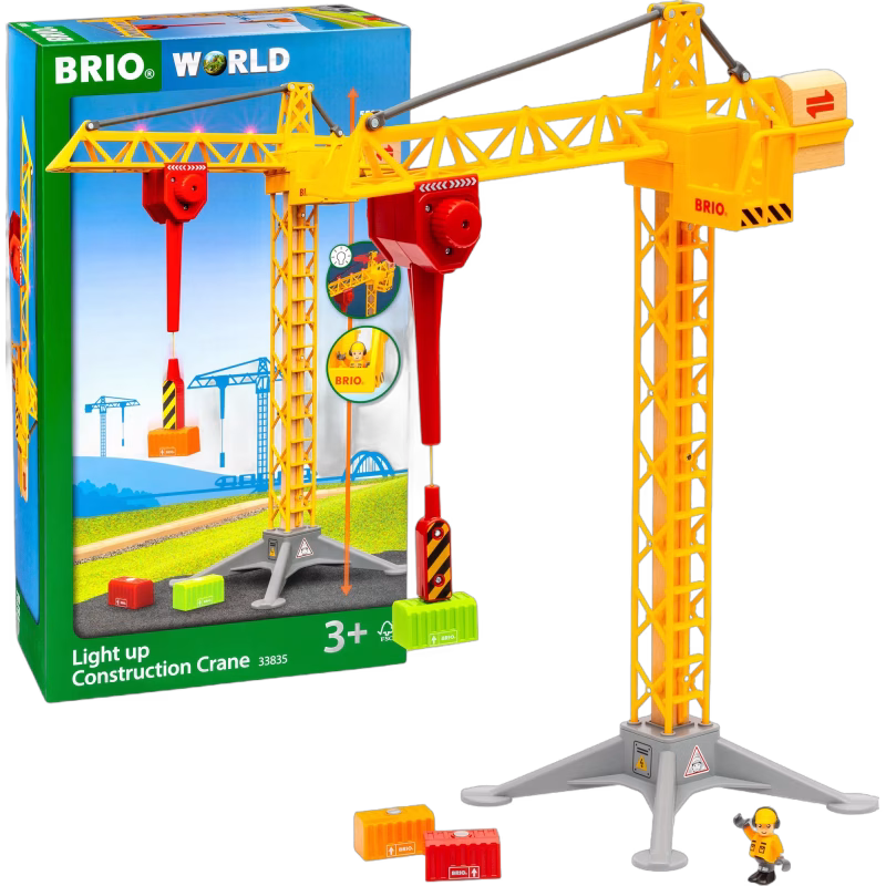 BRIO 33835 Byggkran Med Lampor