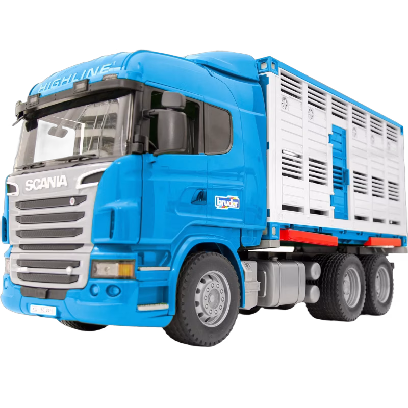 Bruder Scania R-Serie Djurtransport Med Och En Kossa