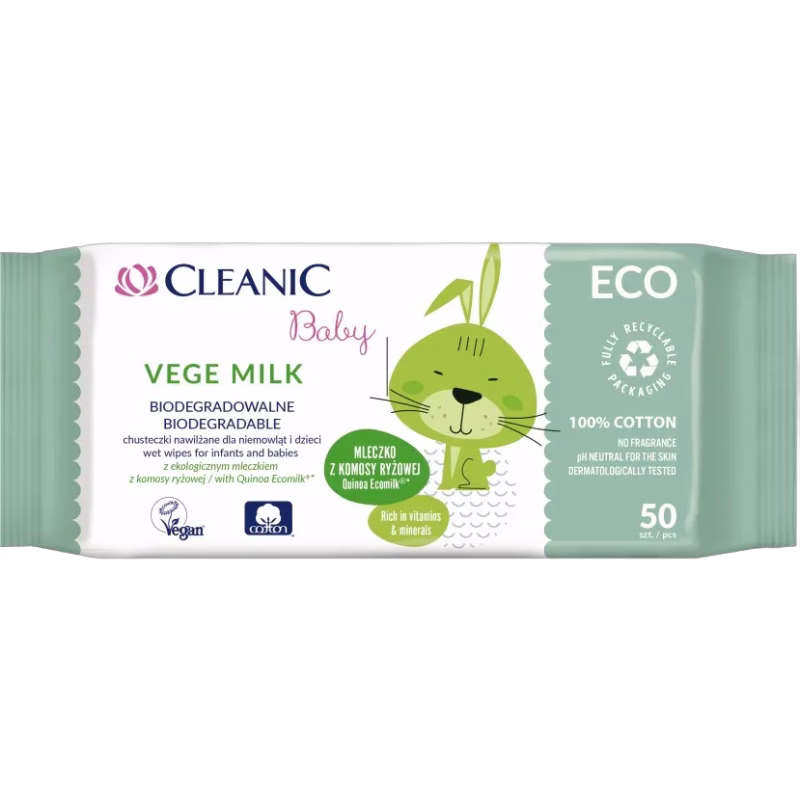 Cleanic Baby ECO Vege Milk Våtservetter