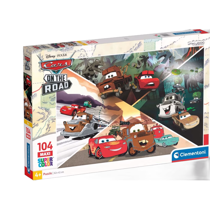 Clementoni Maxi Disney Cars On the Road Pussel 104 Bitar