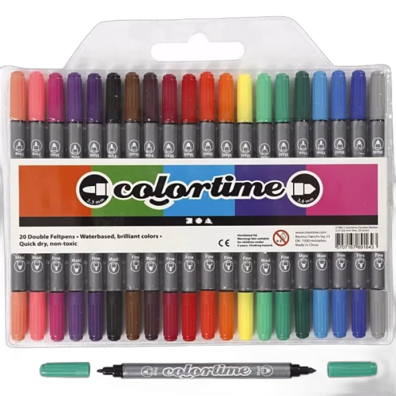 Creativ Company Colortime Dubbeltusch 20 st