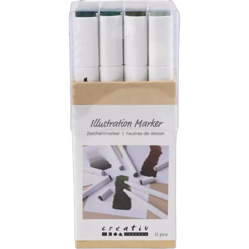Creativ Company Illustrations marker 12 st (Natur)